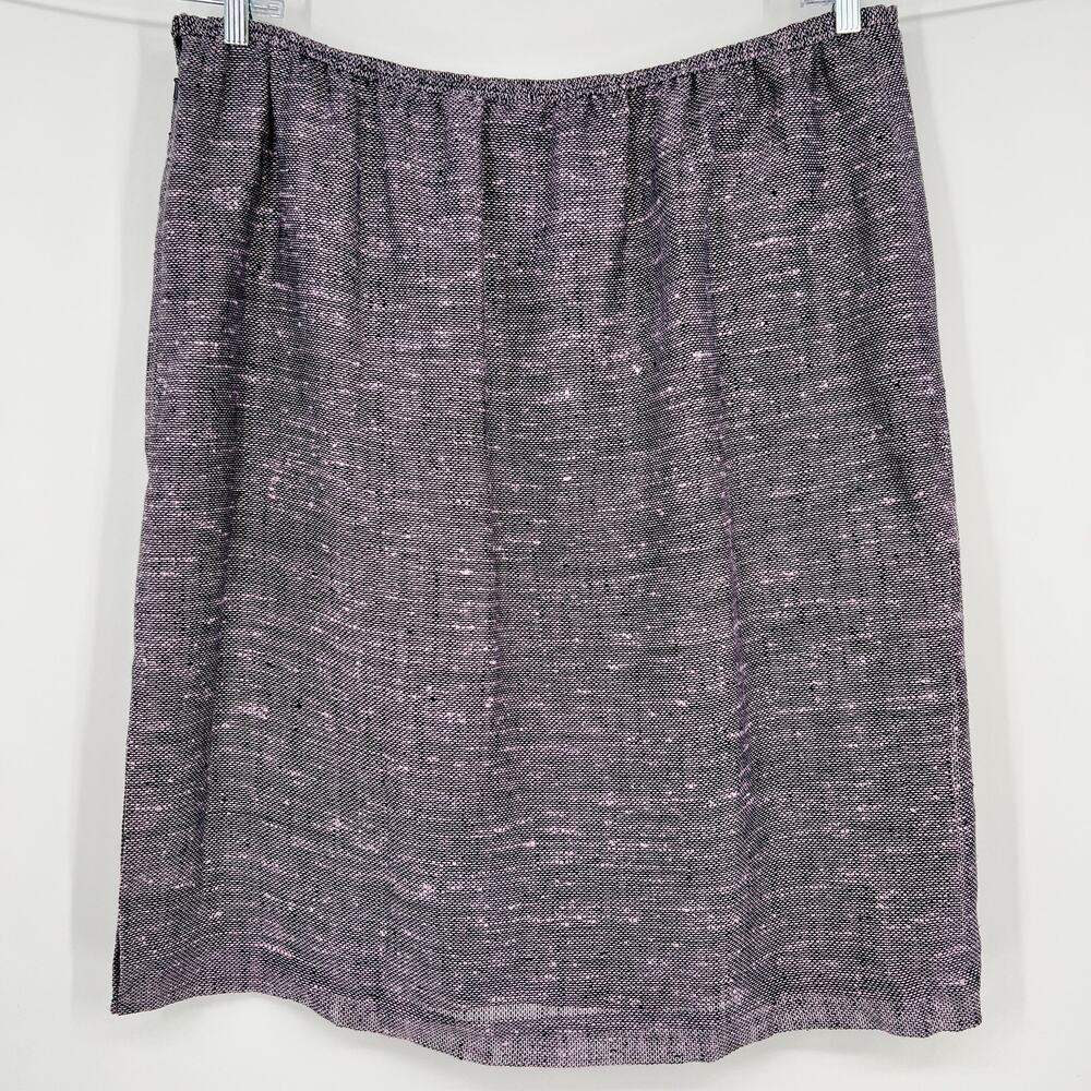 Linda Allard Ellen Tracy Linen Blend Skirt Womens 22 Lavender Purple Tweed NEW - Picture 2 of 11